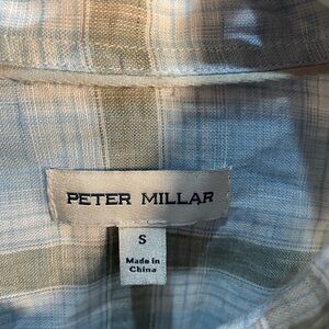 Peter Millar Light Blue and Green Plaid Shirt